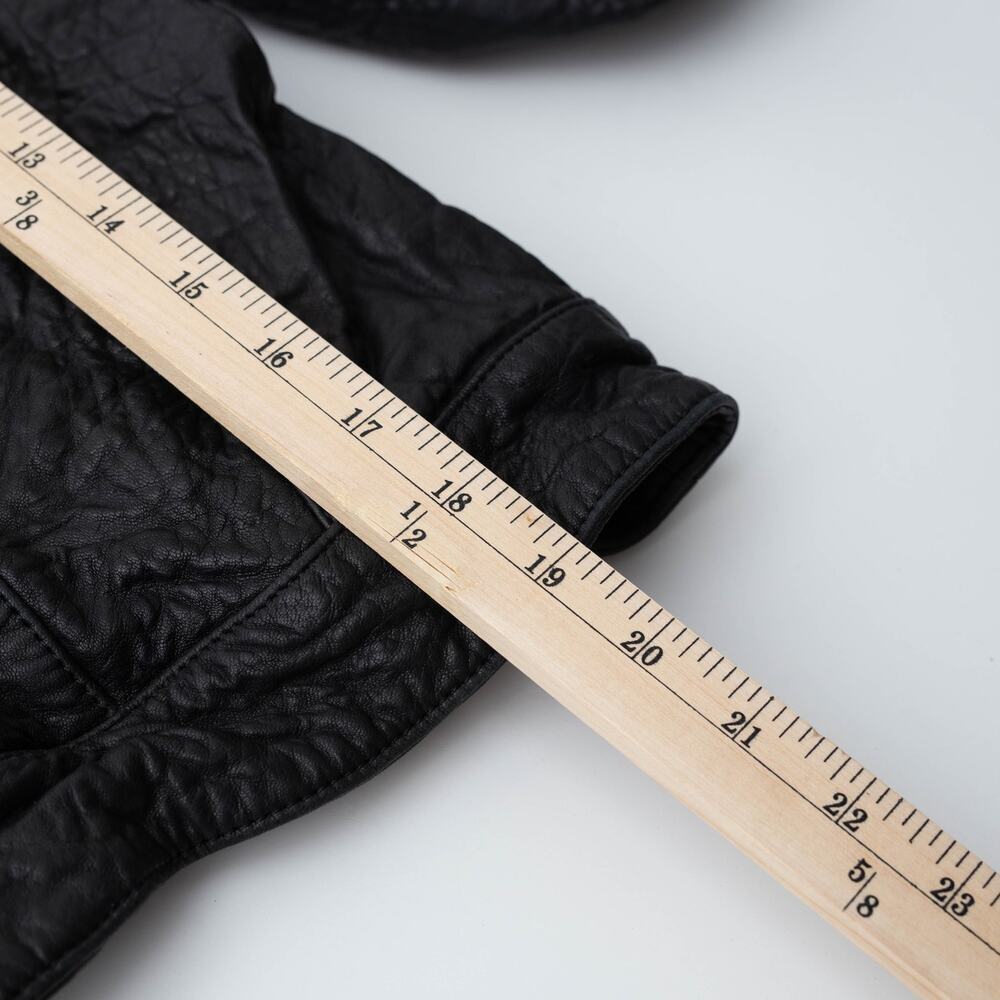 VEDA Black Leather Jean Jacket - Picture 9 of 10